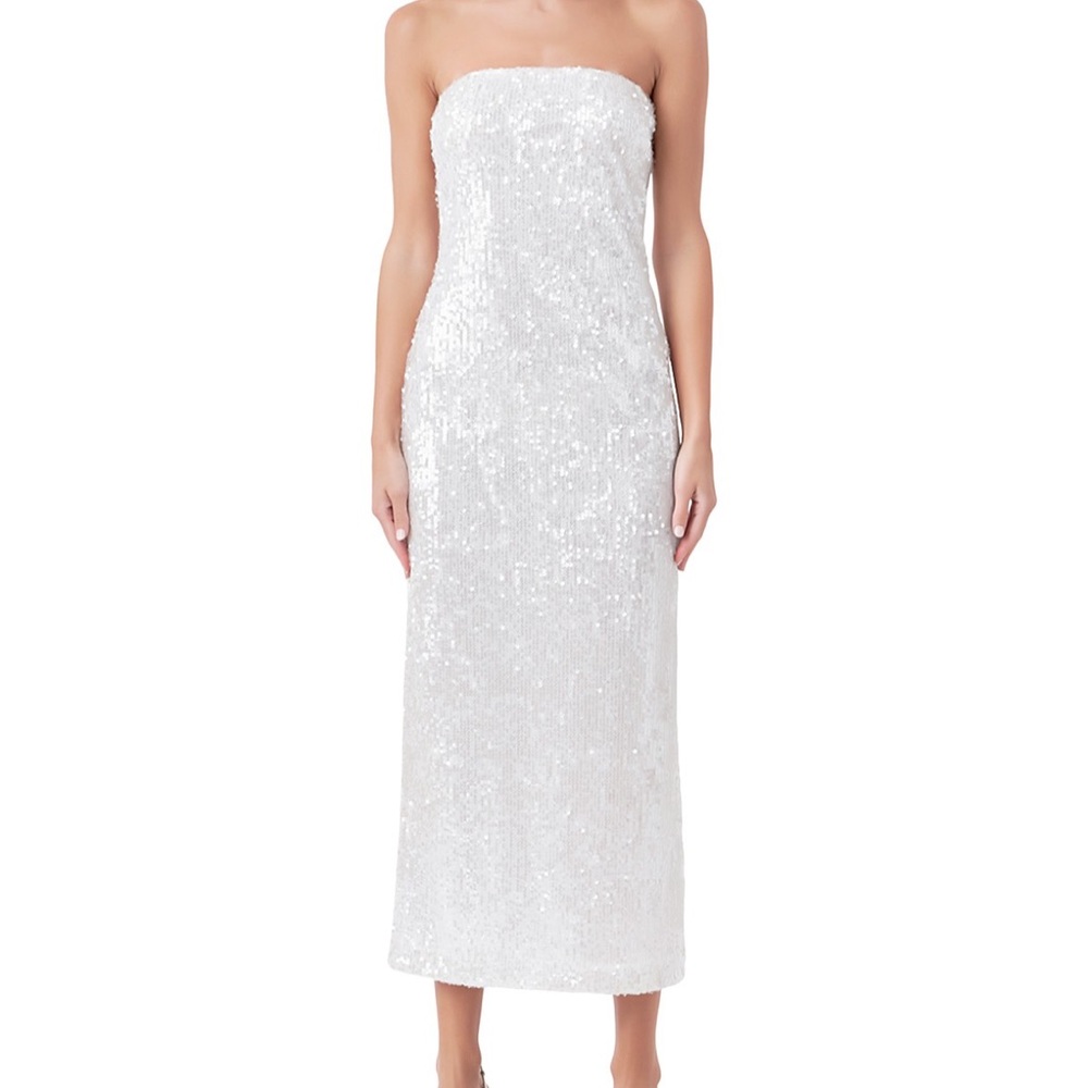 Strapless Sequined Column Dress! Size XS